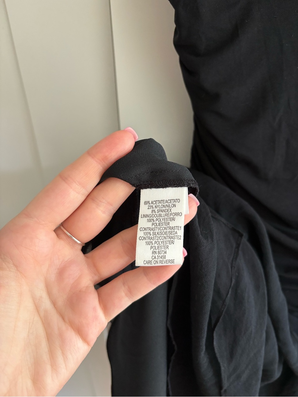 BCBGMAXAZRIA 90’s Black Silk Asymmetrical Corset Style Dress - Picture 3 of 4